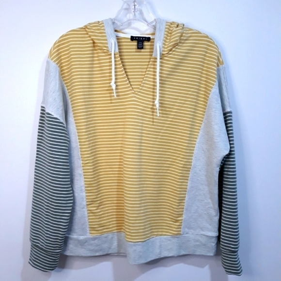 Tribal Striped Long-Sleeve Multicolor Cropped Hoddie Sweatershirt Size small … - Picture 1 of 12